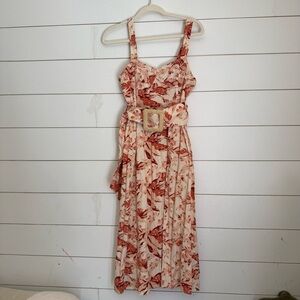 ASOS floral midi dress with belt